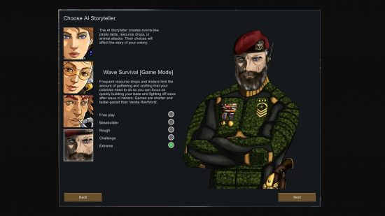 Rimworld mods: a military man, with a red beret and a greying beard.
