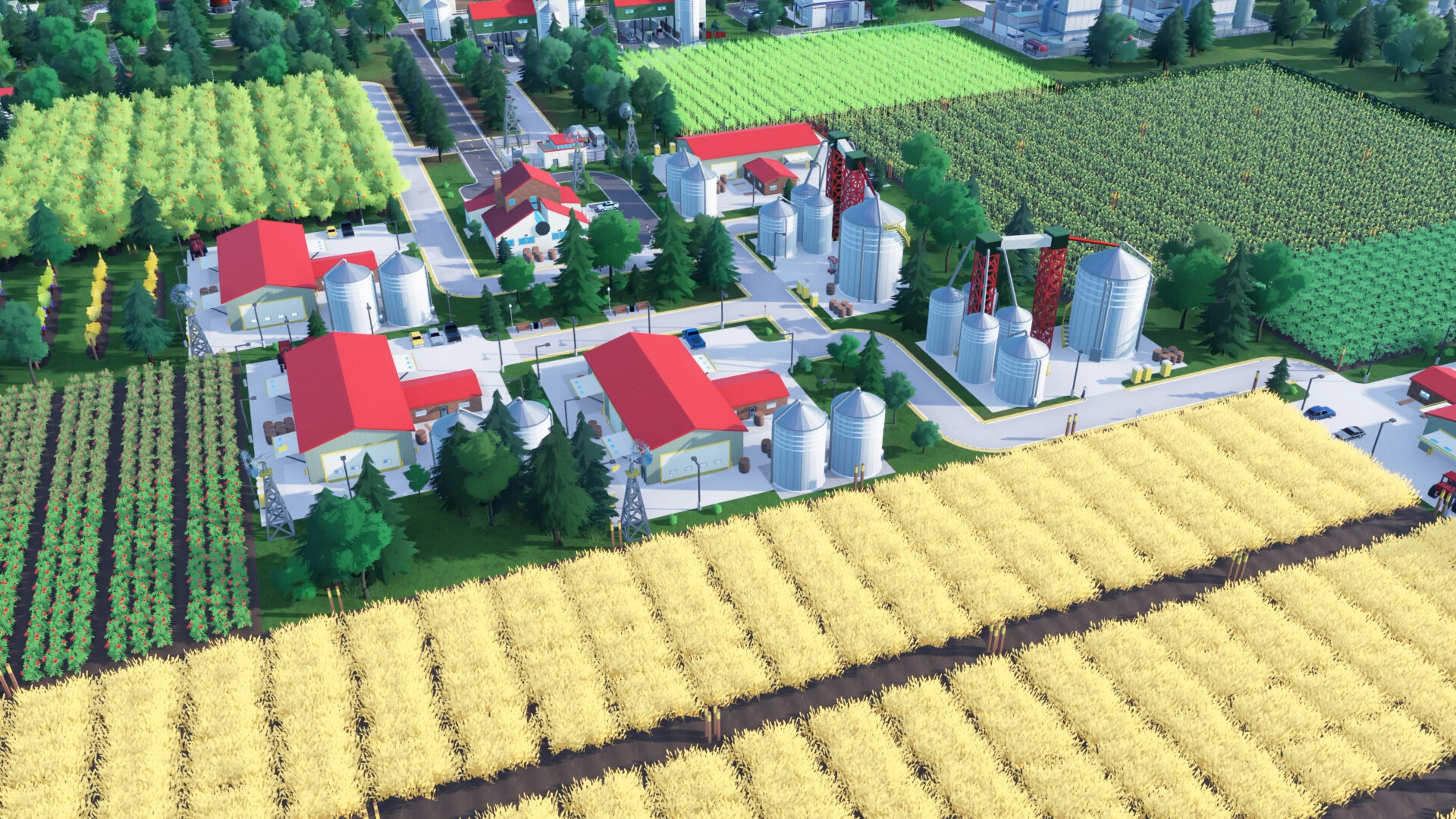 Rise of Industry 2 Steam strategy game: An idyllic farm from Steam strategy game Rise of Industry 2