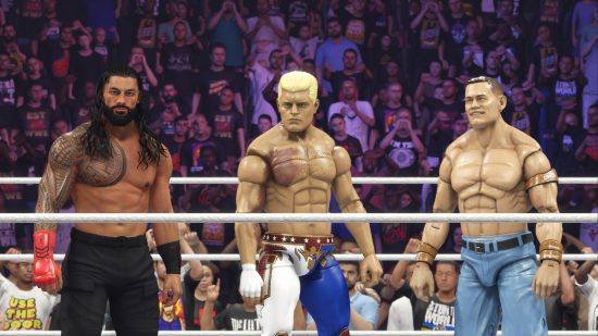 WWE 2K24 best settings gameplay cody rhodes, roman reigns, and john cena