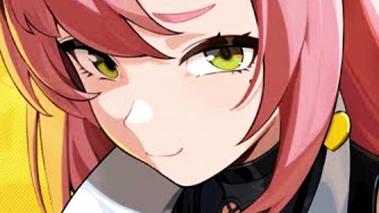 Zenless Zone Zero beta test pre register - A pink-haired anime lady with green eyes smiles at you.