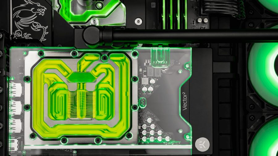 EK GPU waterblock with green coolant
