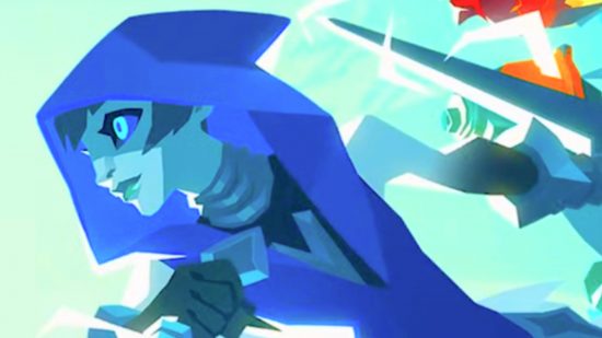 Abandoned MOBA returns with Steam launch: A cartoon woman in a blue cloak, from Gigantic.