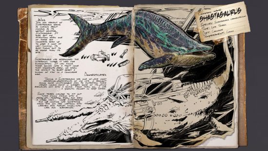 Ark Survival Ascended The Center - New dinosaur the Shastasaurus, a water-borne creature.