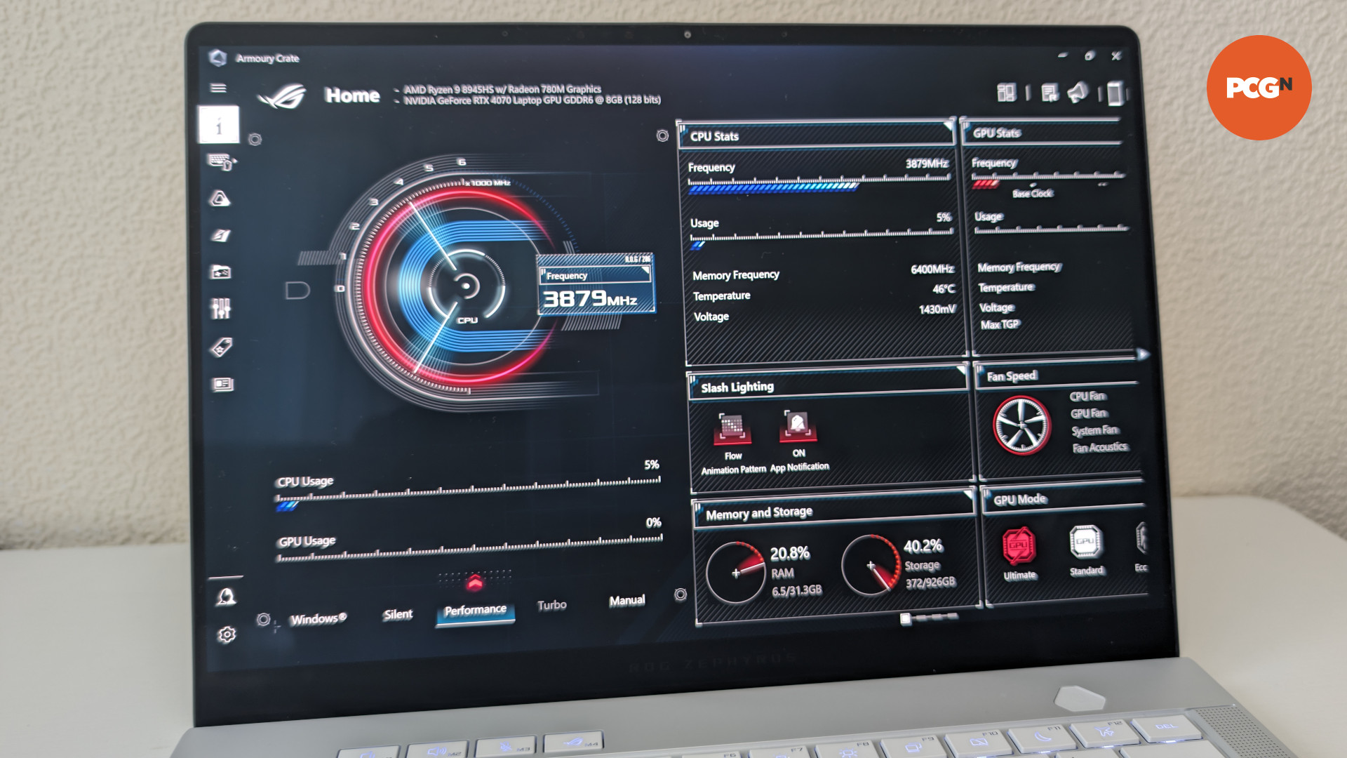 Asus ROG Zephyrus 2024 review: ArmouryCrate software