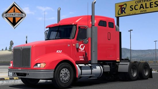 Best ATS mods: a red International 9400I truck.
