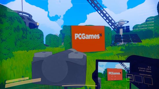 The PCGamesN logo appears on the Content Warning in-game green screen thanks to More Projections, one of the best Content Warning mods.