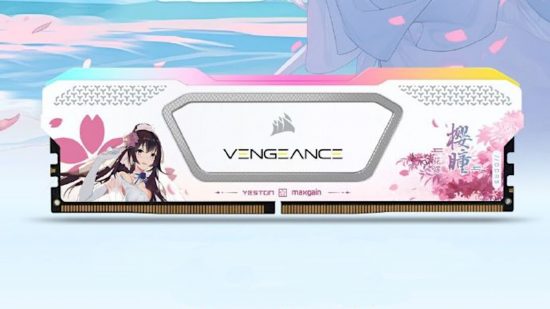A picture of Corsair Vengeance RAM sporting a Sakura aesthetic