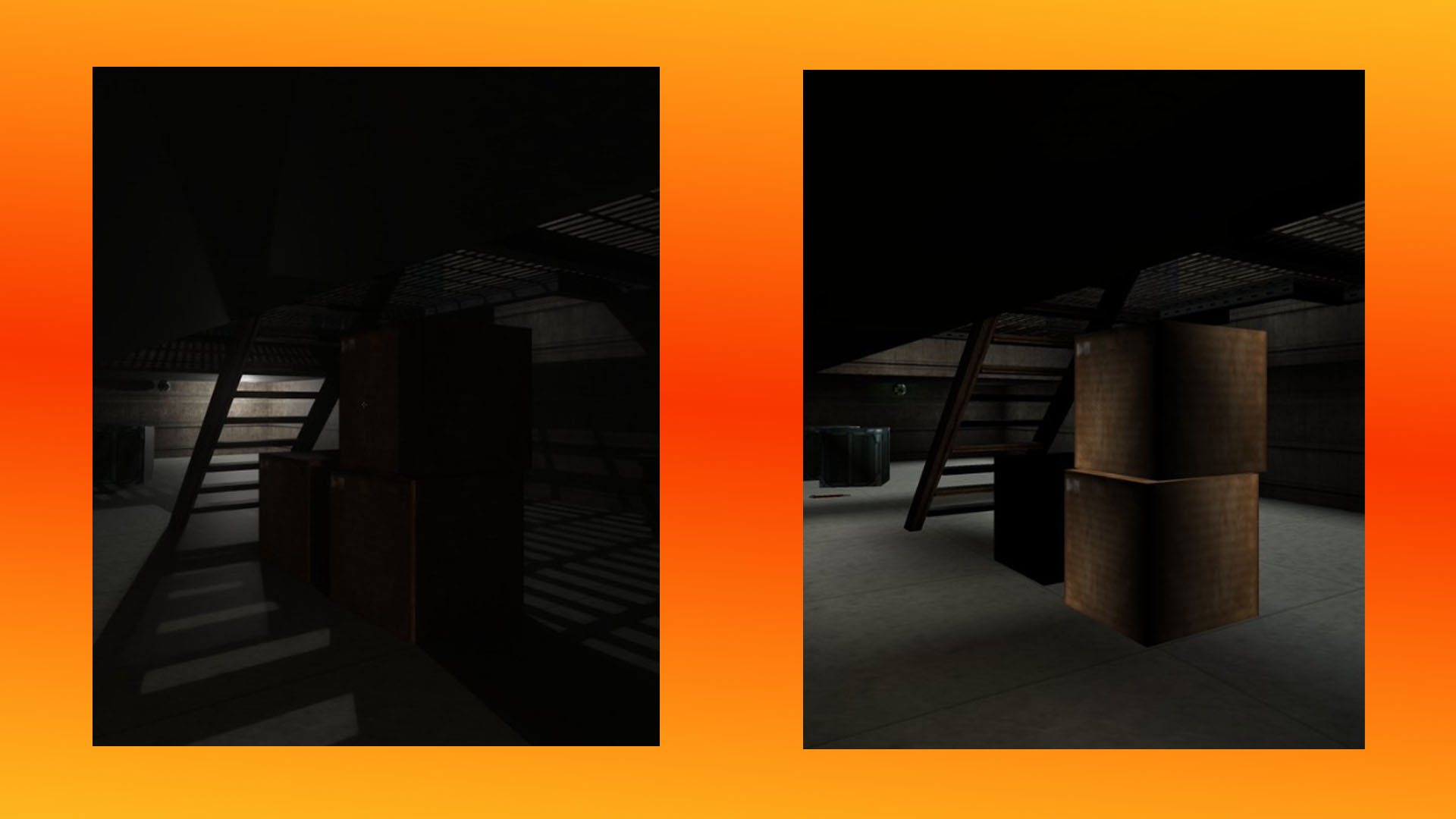 Captura de pantalla comparativa del trazado de rayos de Deus Ex RTX Remix