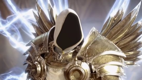 Diablo 3 designer last Epoch: a knight in white armor with a hood, but a black void where their head should be