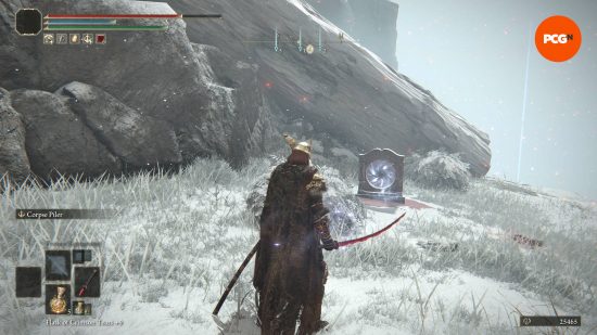 The portal in Consecrated Fields the Tarnished needs to take to reach Mohgwyn's Palace and get to the Elden Ring Shadow of the Erdtree DLC start location.