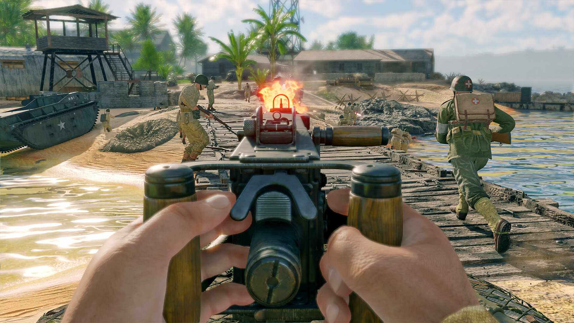Se eliminó el juego Steam FPS para alistados: un soldado disparando un arma en el juego Steam FPS para alistados
