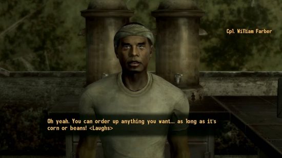 Fallout guide: talking to a man about food in Fallout New Vegas.