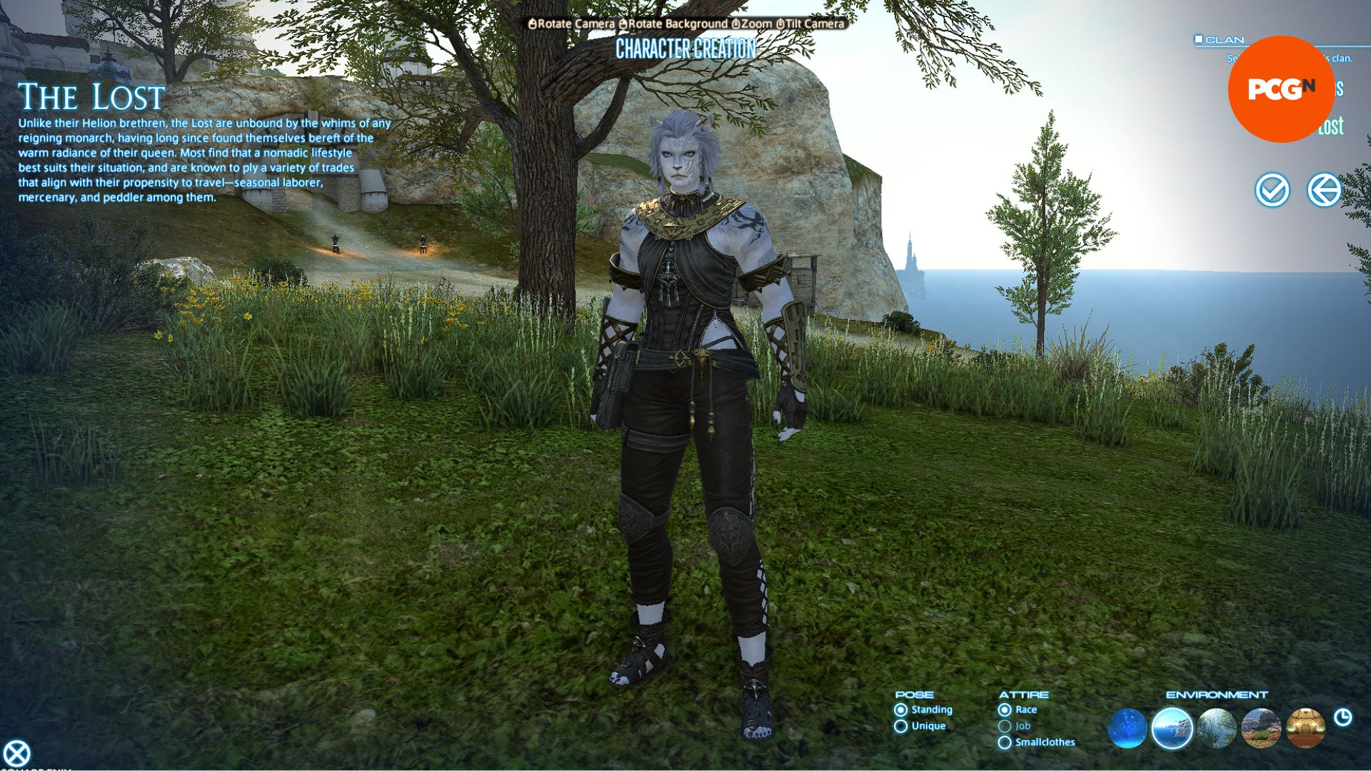 Final Fantasy 14 Dawntrail character creator: a lioness woman in a character creator screen