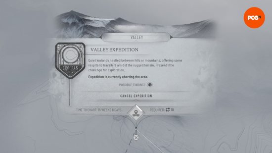 The summary of a frostland expedition, requiring a number of Frostpunk 2 Frostland Teams.