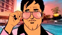 GTA Vice City secret: A character in shades from Rockstar open-world game Grand Theft Auto Vice City