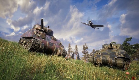 Headquarters World War 2 Steam strategy game: Two tanks in Steam strategy game Headquarters World War 2
