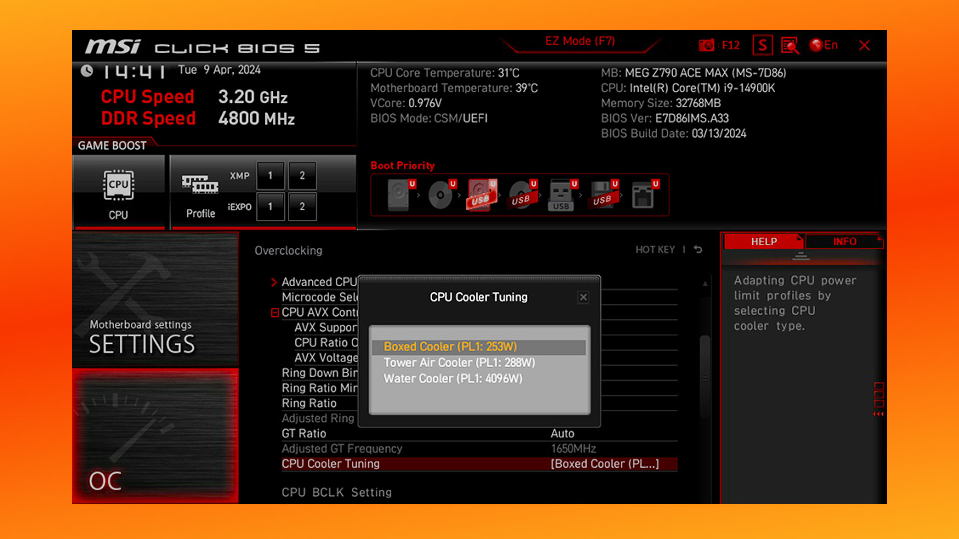 How to fix game crashes on your Intel Core i9 CPU: MSI BIOS Cooler Tuning