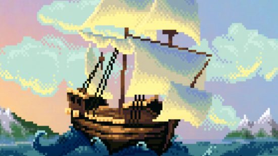 Imperial Ambitions is a pixel art 4X game rival to Civilization 6 - A boat sails across the ocean.