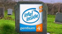 Pentium 4 - the CPU Intel got SO wrong: Logo on gravestone