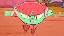 Don't Starve devs unveil co-op roguelike, and you can play it today: A green cartoon goblin with red hair, from Rotwood.