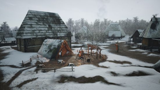 Best strategy games: a woodcutters tent in the dead of winter.