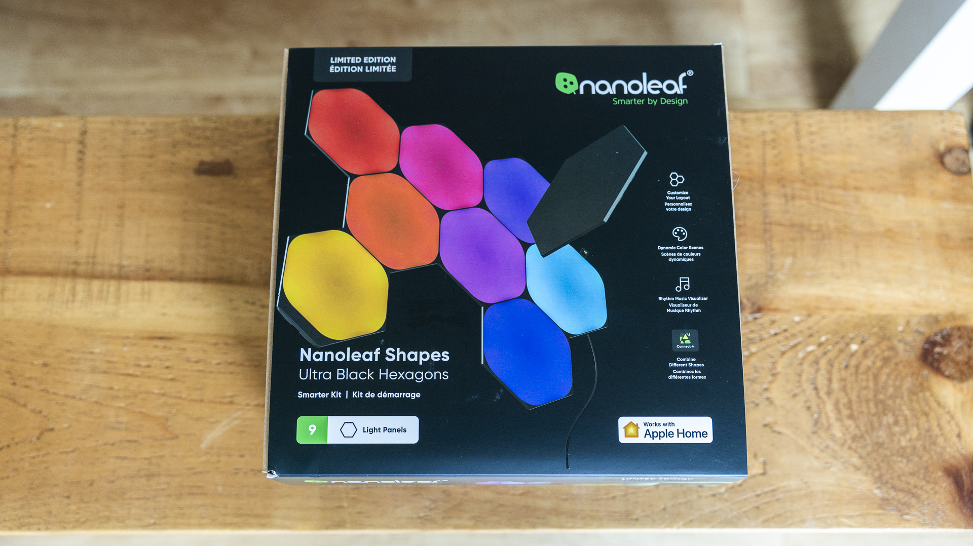 The Nanoleaf Shapes hexagons box