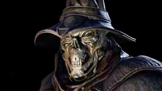 Overlooked roguelike horror FPS gets huge new update: A figure in a skull mask, from Witchfire.