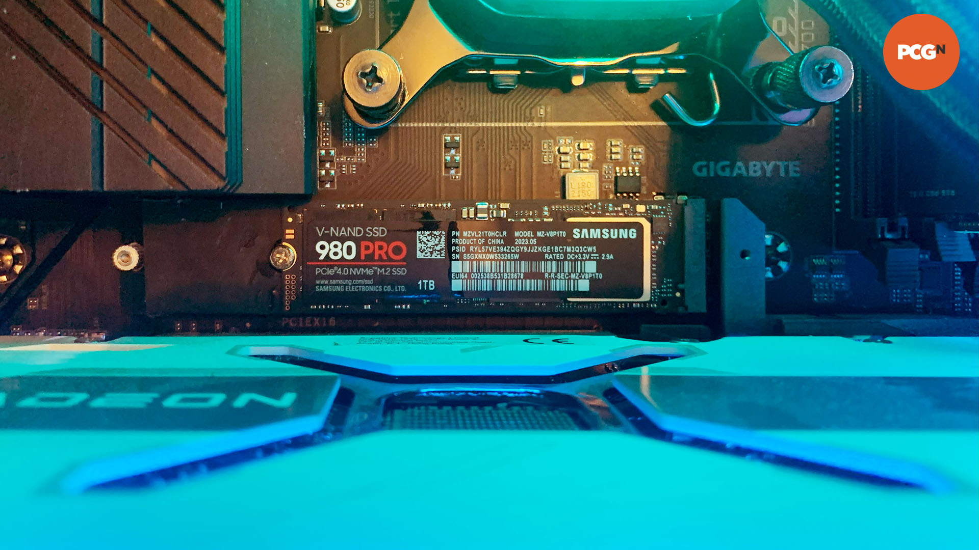Samsung 980 Pro review: SSD installed in Gigabyte motherboard