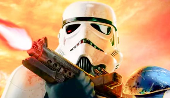 One month after launch, Star Wars Battlefront is below 100 players: A stormtrooper holding a blaster, from Star Wars Battlefront.