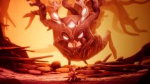 Tales of Kenzera Zau launches on Steam, but nobody is playing it - A giant tree-like monster descends upon a young man, who holds out a hand in front of him.