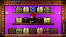 Terraria 1.4.5 update introduces a big automation upgrade - An adventurer stands in a roomful of chests in the sandbox game.