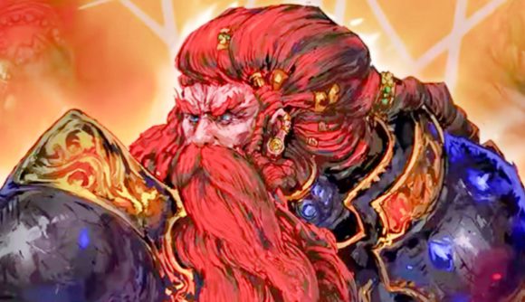 91% rated fantasy tactical RPG gets huge new DLC, update, and discount: A cartoon man with bright red hair and beard, from The Last Spell.