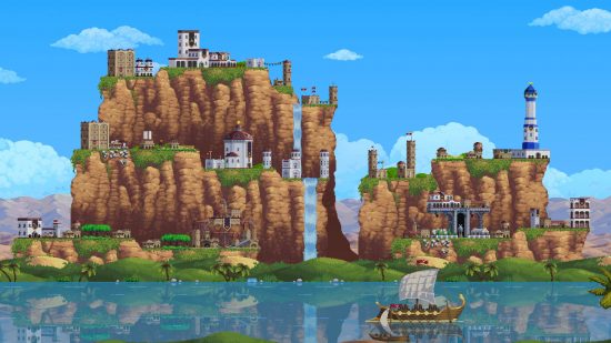 Vertical Kingdom is a city builder with a unique twist - A settlement built on a series of high cliffs.