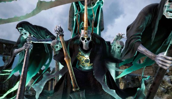 Warhammer Age of Sigmar Realms of Ruin sale: artwork of several cloaked skeletons.