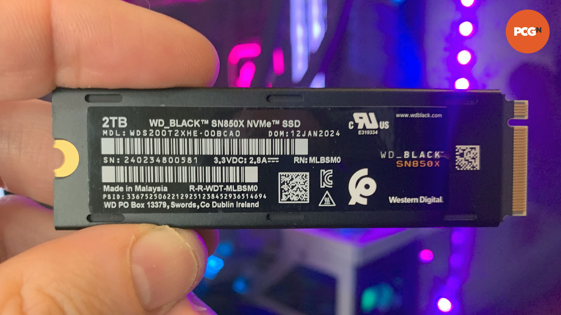 WD Black SN850X review: Underside of 2TB SSD