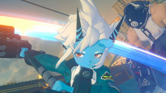 Zenless Zone Zero beta deadline: a blue-skinned girl with demon horns and white hair