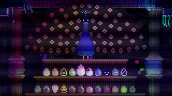 the peacock in the egg shrine in animal well