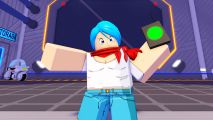 Anime Crossover Defense codes: A Roblox Bulma is about to push a green button and bring in some summoned characters.