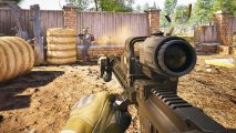 Arena Breakout Infinite Steam beta: A player firing a rifle in FPS game Arena Breakout Infinite