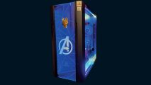 The Avengers Gaming PC with a glass front