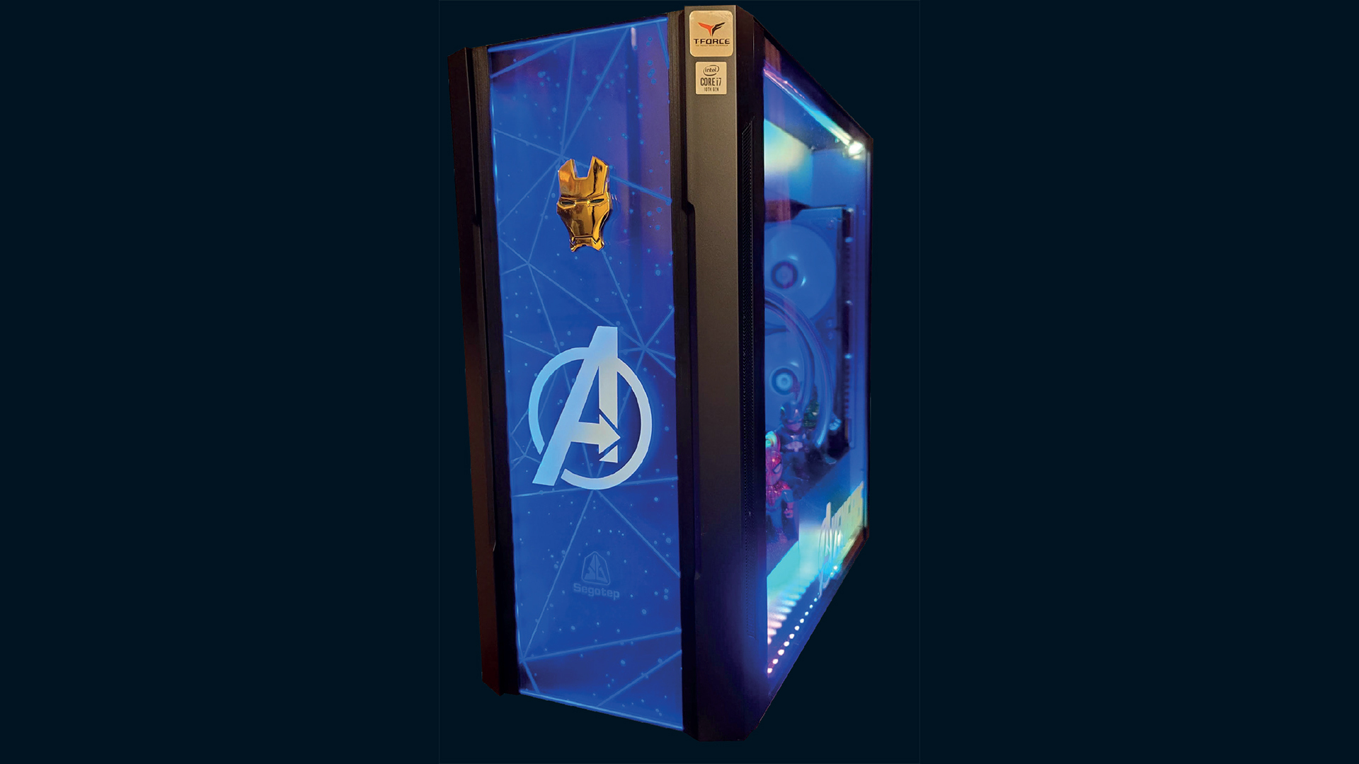 The Avengers assemble in this glowing gaming PC build