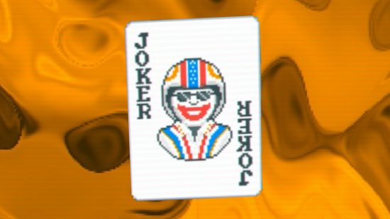 New Balatro patch makes difficulty changes across the board - The Stuntman Joker, wearing helmet and shades.