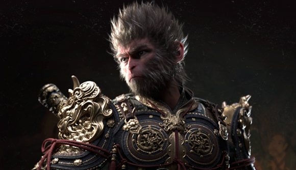 Black Myth Wukong release date: the Destined One is a monkey-like humanoid wearing chinese armor.