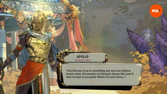 Hades 2 builds - the player has summoned Apollo, god of light.