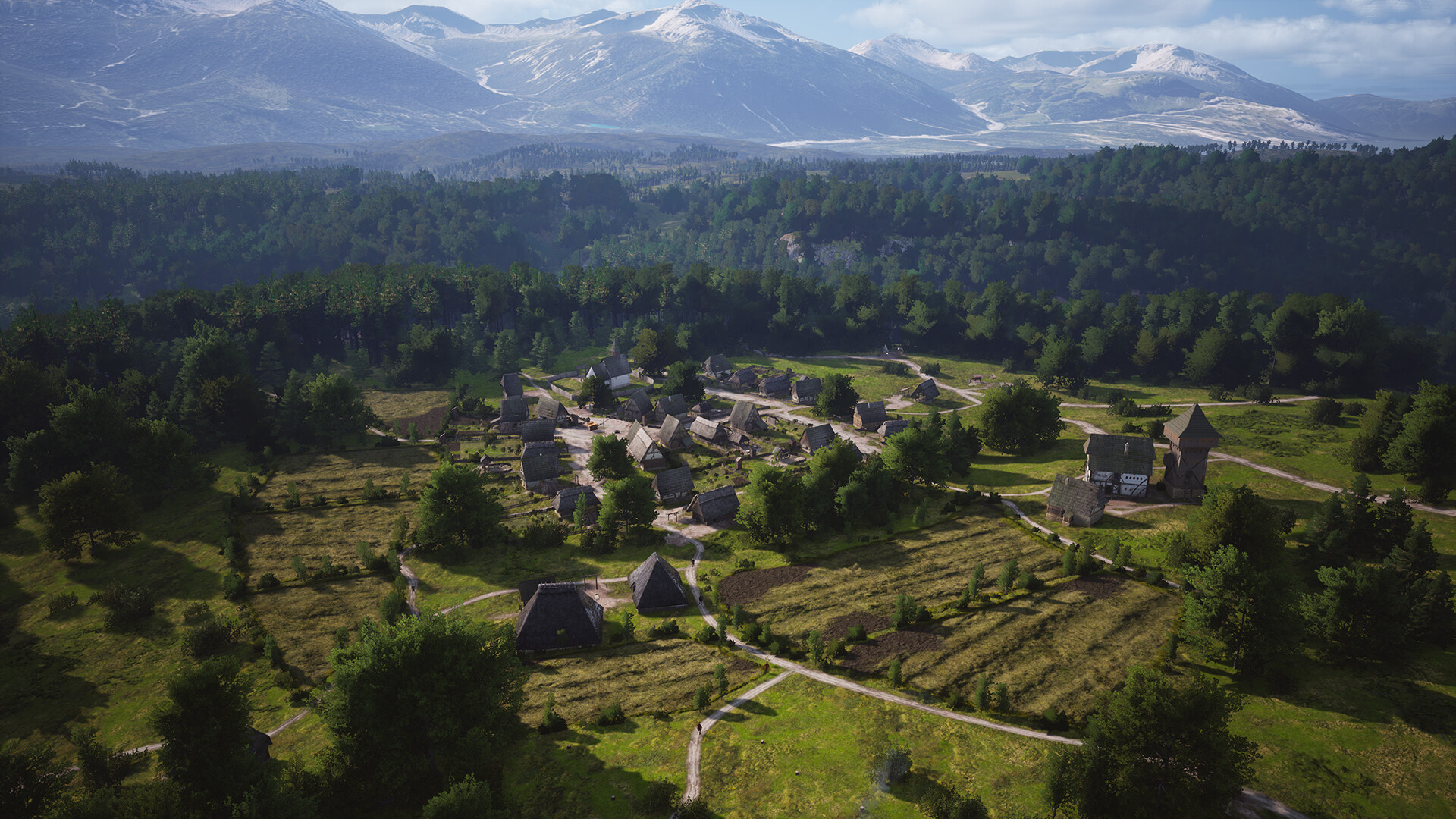 Manor Lords Steam wishlists: A verdant plain from Steam city building game Manor Lords