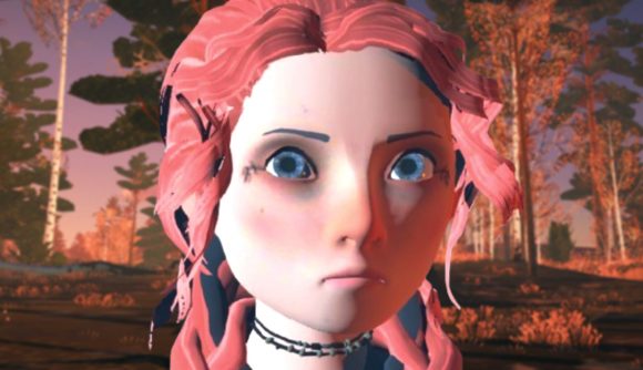 Fantasy folklore sandbox game Reka is an indie mix of Valheim and The Witcher, with a free demo out now on Steam - A pale-skinned woman with red hair in braids stands in a forest.