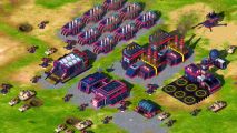 RTS Tactical Warfare Steam RTS game: A base and armored units from Steam RTS game Tactical Warfare