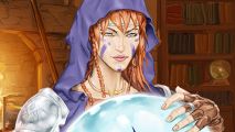 Seer's Gambit Steam RPG: A wizard looking into a crystal ball in Steam RPG Seer's Gambit