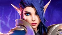 New MMORPG Tarisland sets launch date as it targets World of Warcraft and FF14 - An elven hunter with long purple hair falling across her face, and very large WoW style shoulder pads.