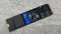 The WD Blue Sn580 SSD on a laminate surface
